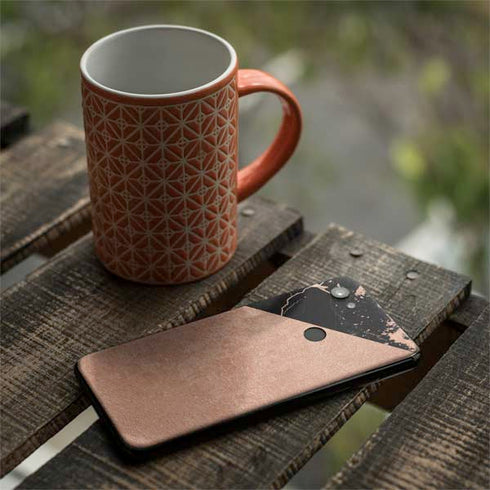 Black and Rose Gold Marble Split Google Pixel 3a XL Skin